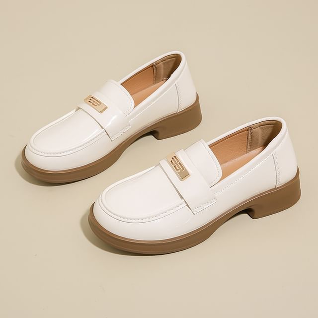 Patent Loafers Leather Platform