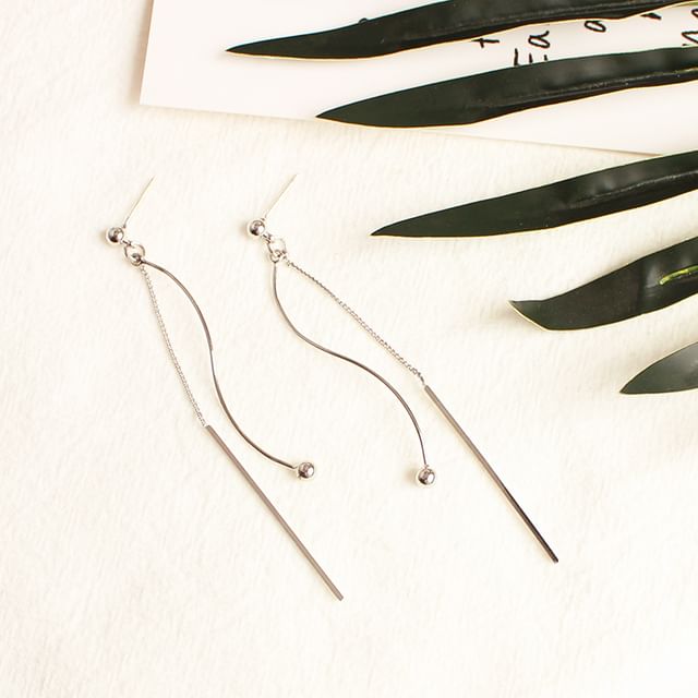 Dangle Bar Bead / Clip-On Earring