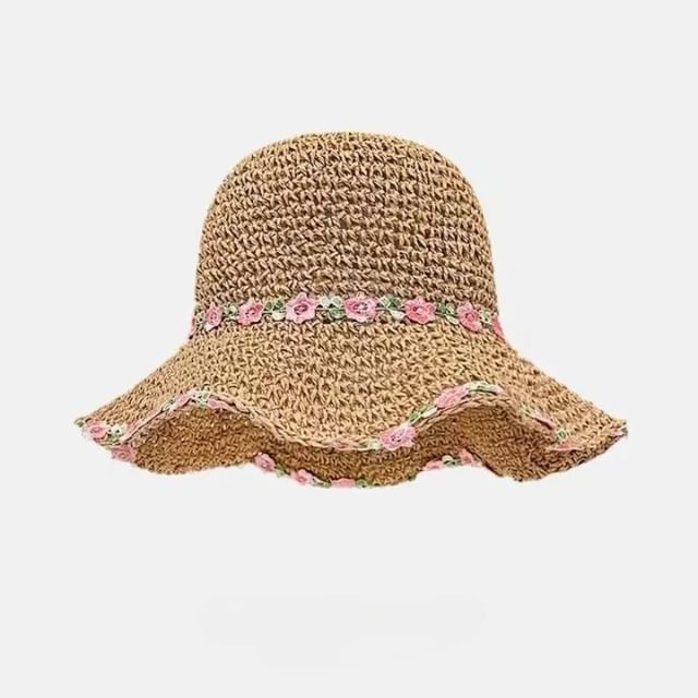 Floral Straw Hat Sun