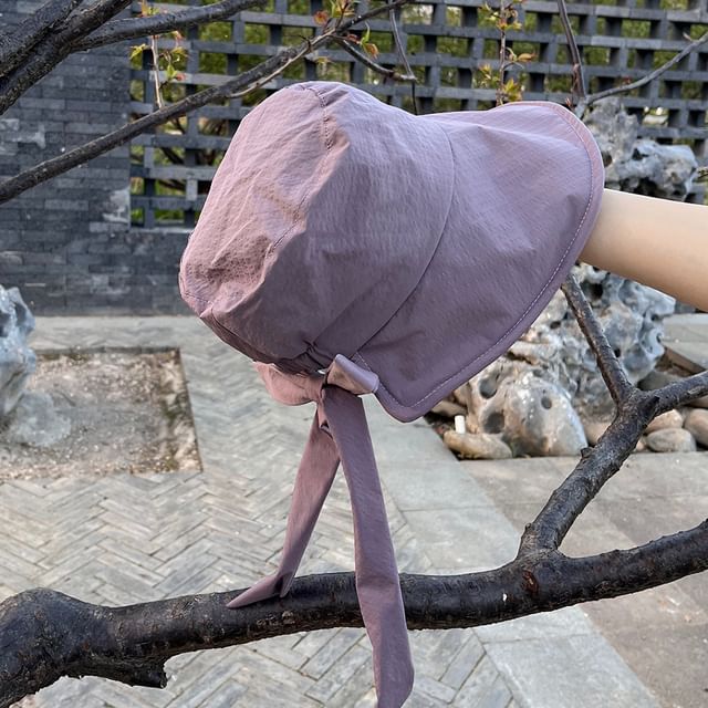 Hat Plain Bucket Bow