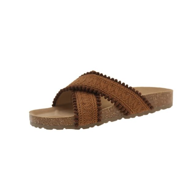 Sandals Strap Knit Cross