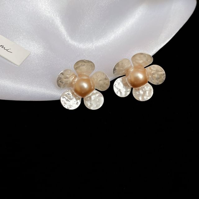 Stud Flower Faux Earring Pearl