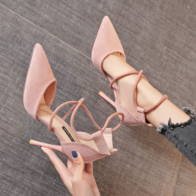 Stiletto Strapped Pointed Pumps Toe