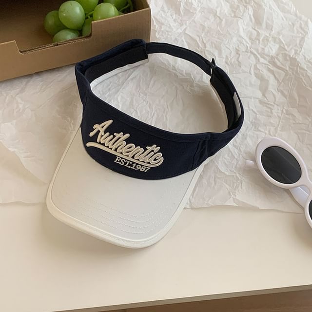 Embroidered Visor Sun Lettering Two-Tone