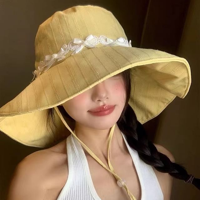 Sun Hat Applique Bow