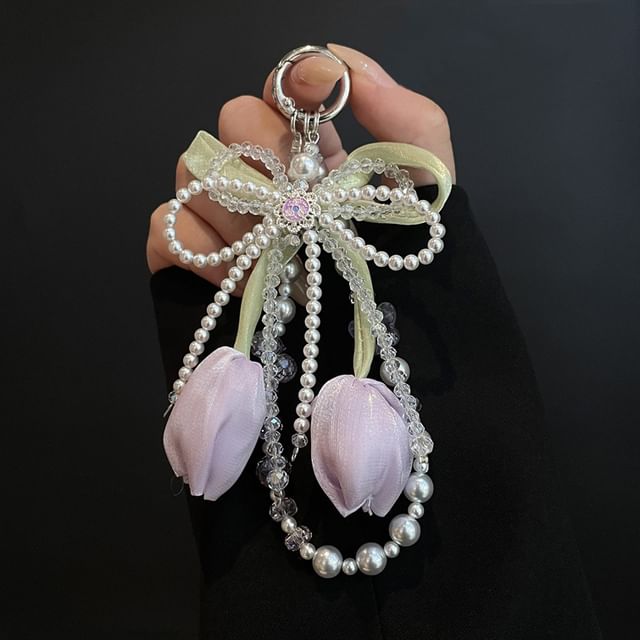 with Pad Faux Pearl Phone Lanyard