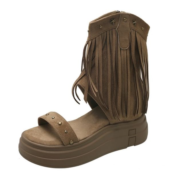 Plain Studded Short Boots Platform