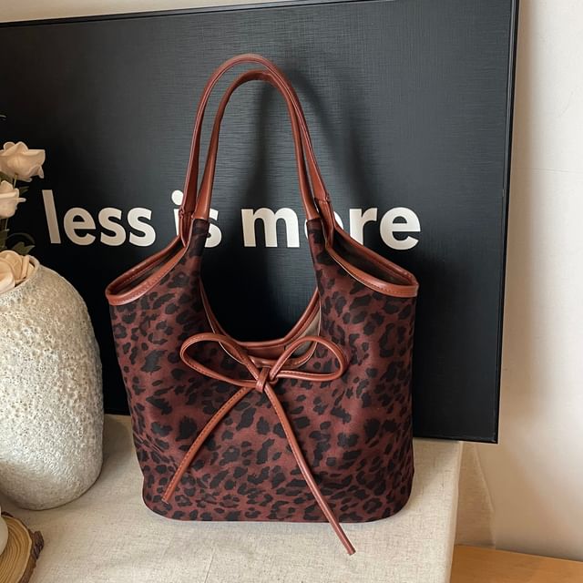 Tote Bow Leopard Print Bag