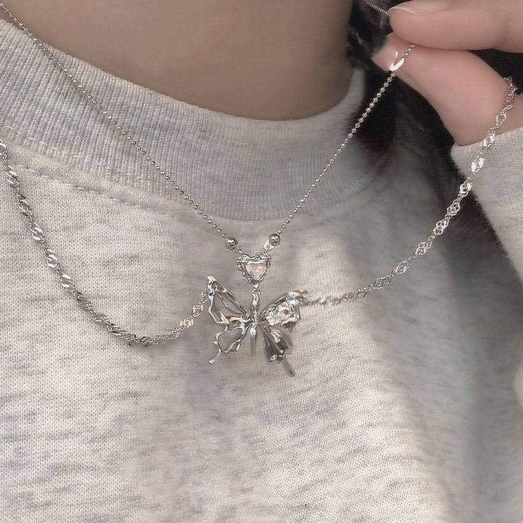 Collier Coeur Papillon