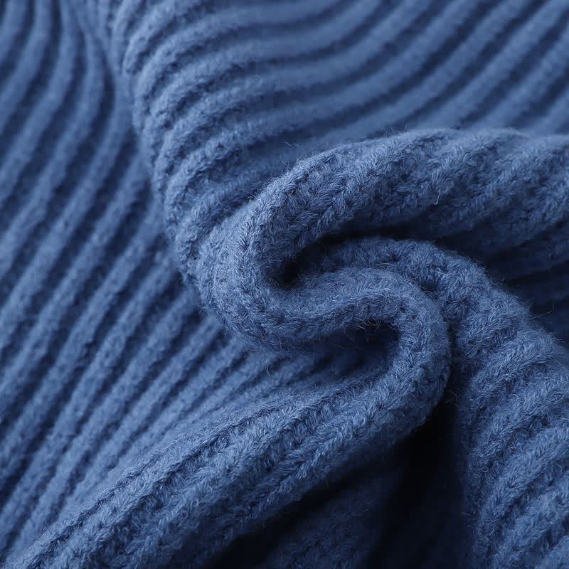 Blaue Strickjacke Pullover Revers Hemd Casual Hosen