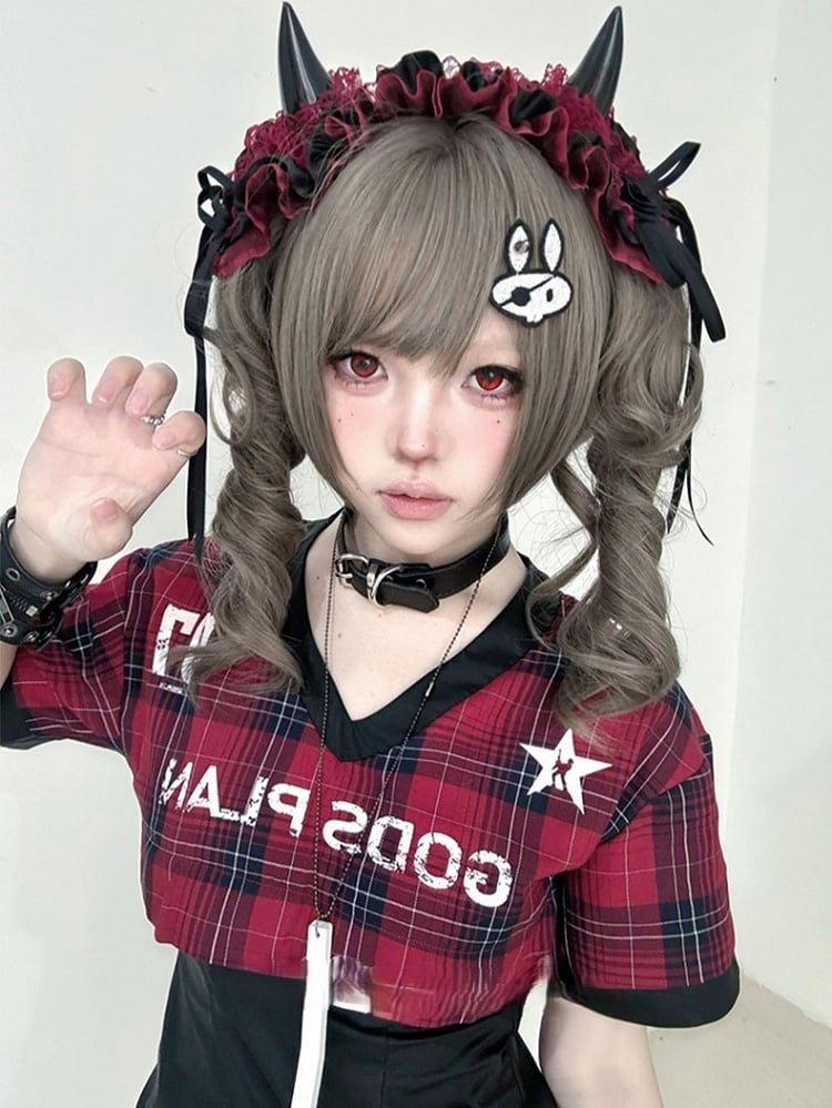 Gray 30CM Clips With Ponytail Synthetic Brown Length Double Wig Claw