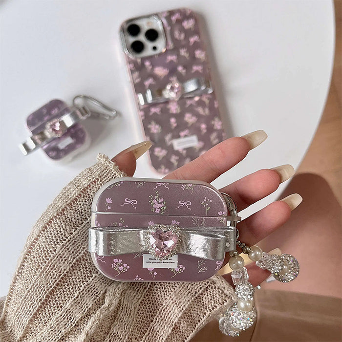 Étui pour Airpods avec nœud papillon vintage