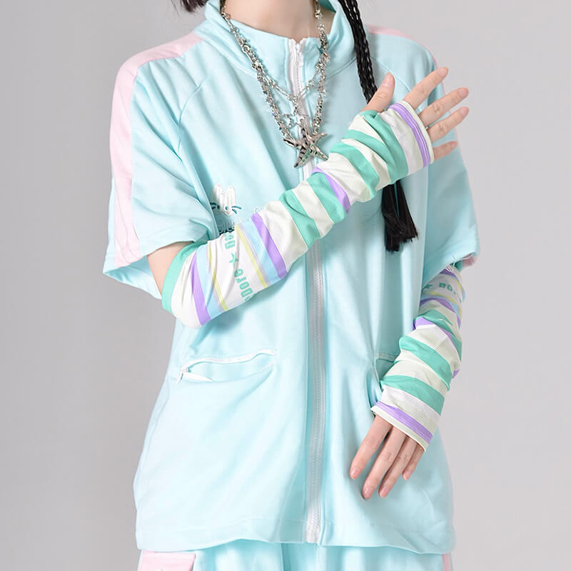 Manchettes bouffantes colorées Y2K