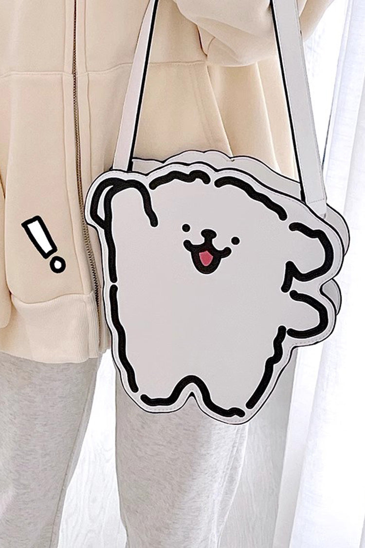 Schwarze Tasche mit Welpen-Print