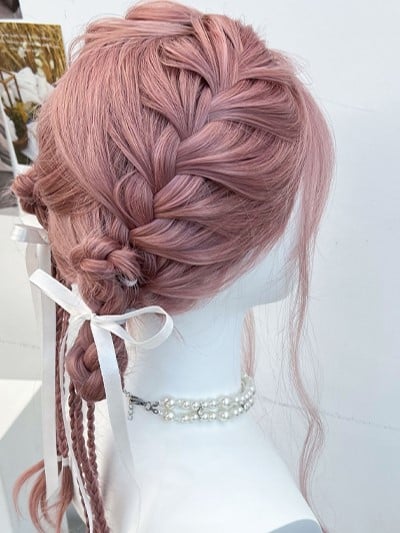 Braided Synthetic Wig Pink
