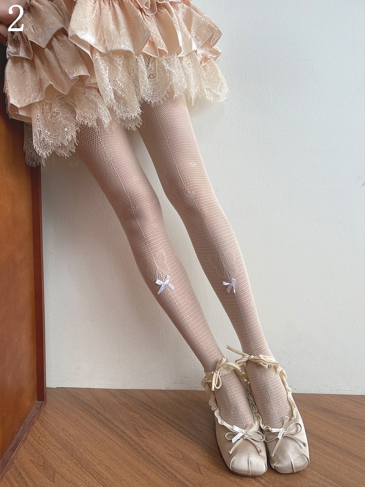 Hollow-out Tights Nude Trim /Lace Socks Butterfly Pattern