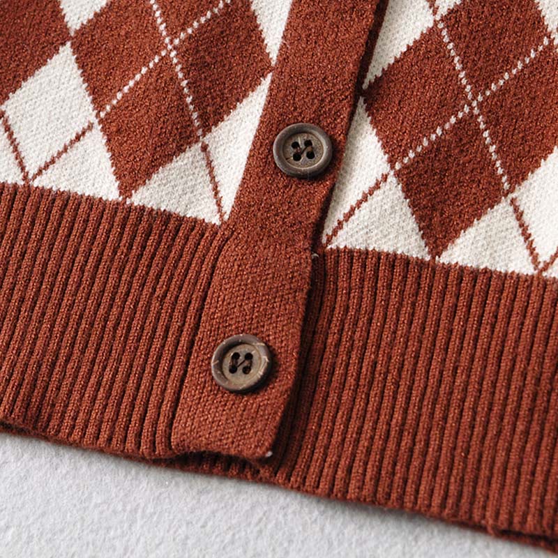 Crop Top T-Shirt Jeanshose Set mit Rautenmuster