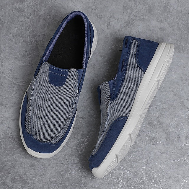 Beige Lightweight – Slip-On Men's Loafers Canvas