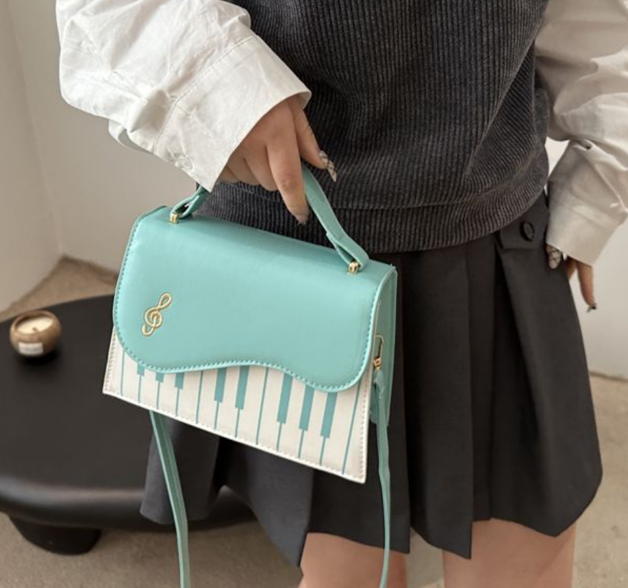 Blue Piano Note Music Shoulder Bag SP19668