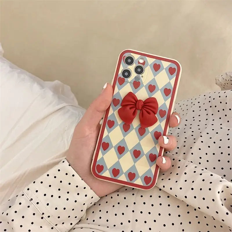 Argyle Bow Phone Case - iPhone 13 Pro Max / 13 Pro – Wonderland Case