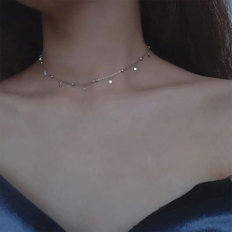 925 Sterling Silver Choker CG109 - As Shown In Figure / One