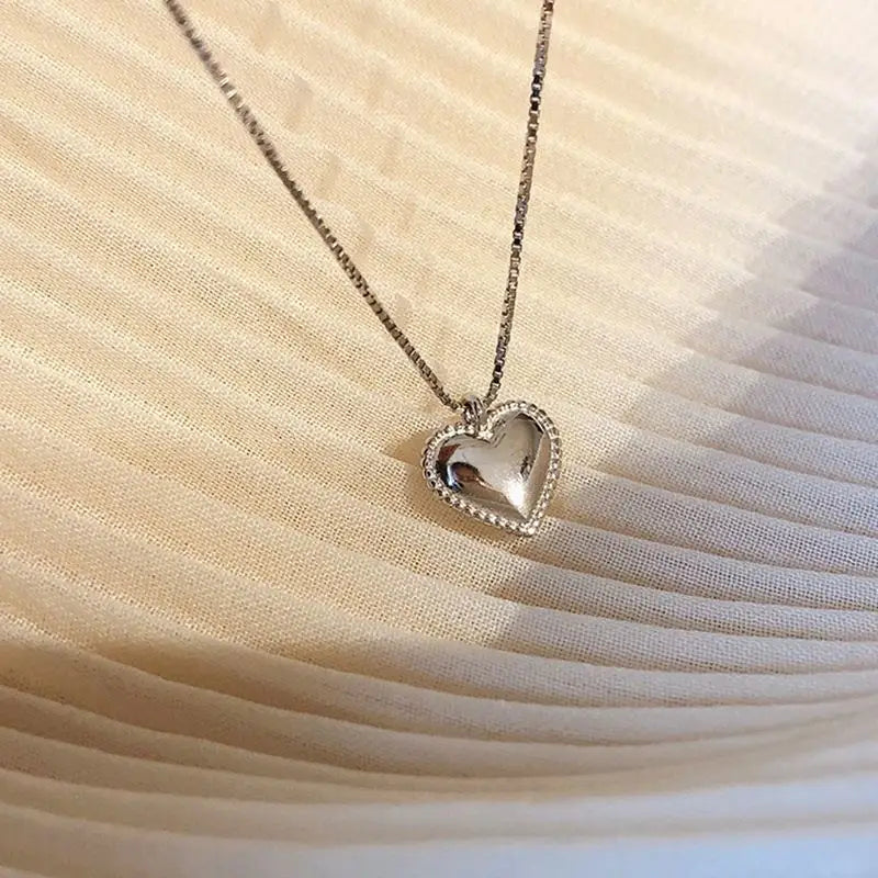 925 Sterling Silver Heart Pendant Necklace CG130 - As Shown