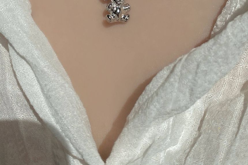 Cherry / Bear Rhinestone Pendant Alloy Necklace WA84 Wonderland Case