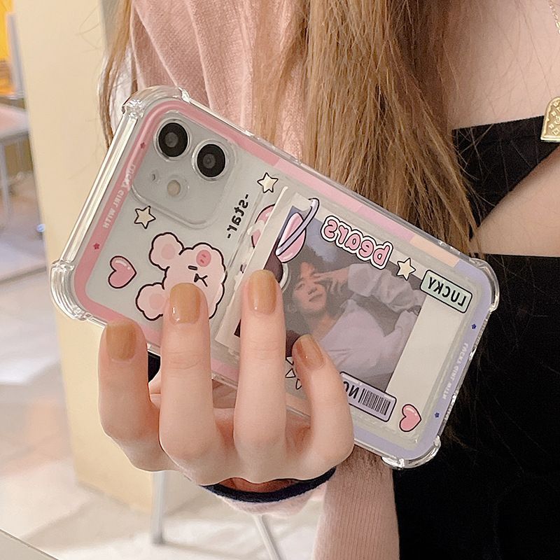 Bear / Rabbit Print Transparent Mobile Case - iPhone 13 Pro Max / 13 Pro / 13 / 13 mini / iPhone 12 Pro Max / 12 Pro / 12 / 12 mini / 11 Pro Max / 11 Pro / 11 / SE / XS Max / XS / XR / X / SE 2 / 8 / 8 Plus / 7 / 7 Plus ff33 Wonderland Case