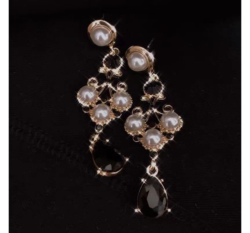 Faux Pearl Rhinestone Barocco Drop Earring WA71 Wonderland Case