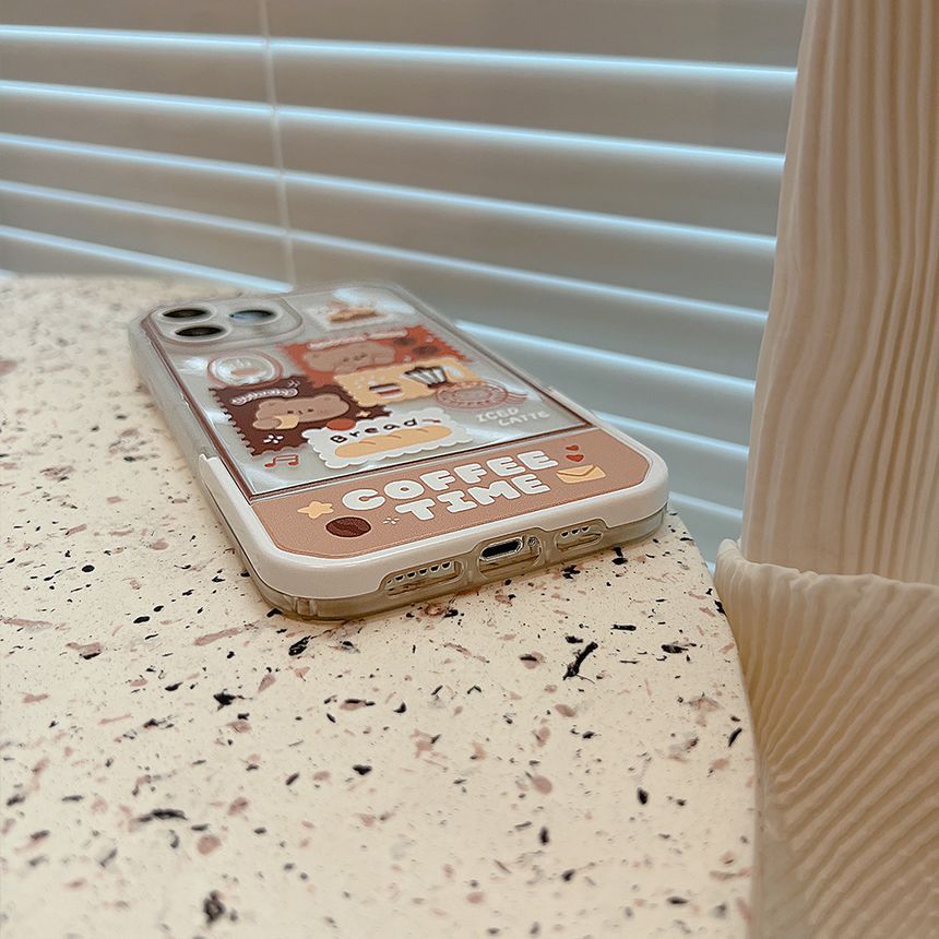 Bear Stand Transparent Phone Case - iPhone 14 Pro Max / 14 Pro / 14 Max / 14 / 13 Pro Max / 13 Pro / 13 / 13 mini / 12 Pro Max / 12 Pro / 12 / 12 mini / 11 Pro Max / 11 Pro / 11 / SE / XS Max / XS / XR / X / 8 / 8 Plus / 7 / 7 Plus W619 Wonderland Case