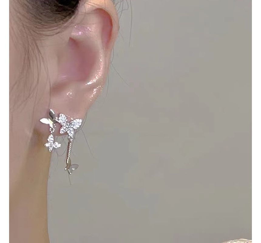 Rhinestone Butterfly Drop Earring WA63 Wonderland Case