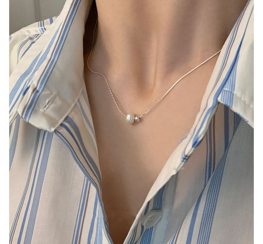 Faux Pearl Pendant Alloy Choker WA56 Wonderland Case