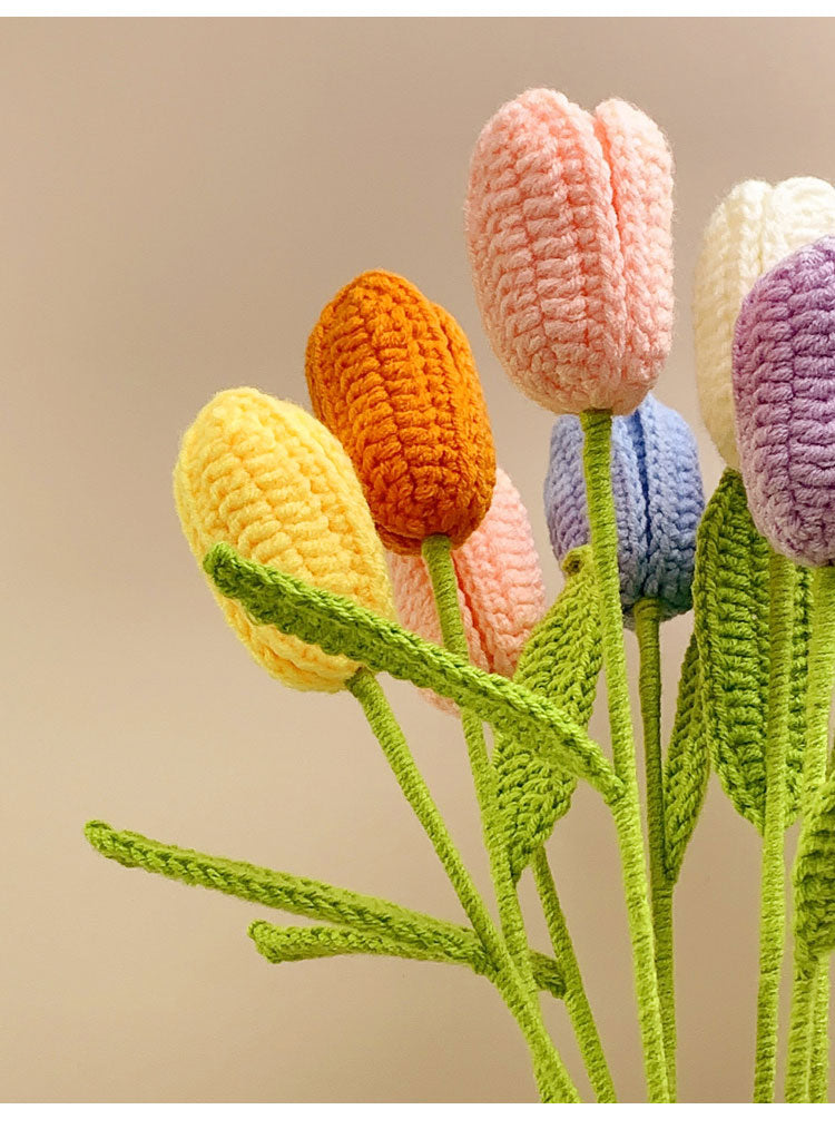 Crochet Tulip Preserved Flowers - Pink Pink