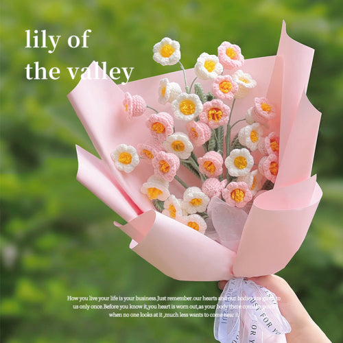 DIY Lily Of The Valley Knitted Bouquet - Pink Pink