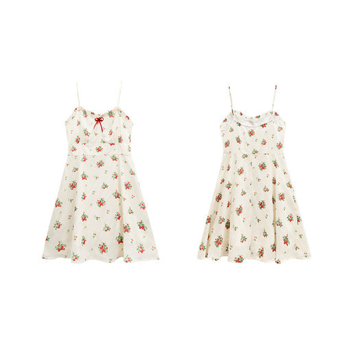 Sweet Retro Sling Floral Dress MK Kawaii Store