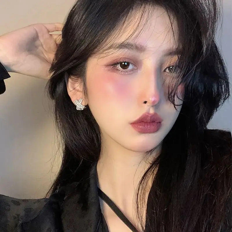 Cross Rhinestone Earring-1