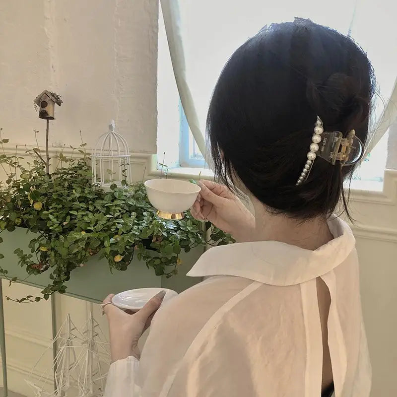 Faux Pearl Hair Claw-2