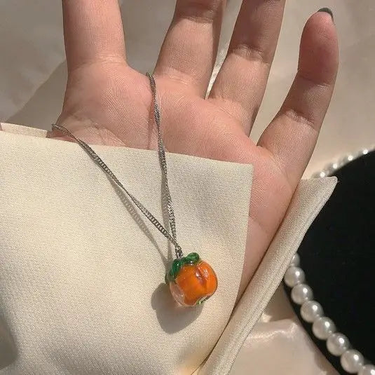 Fruit Pendant Alloy Necklace-1