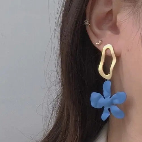 Irregular Floral Drop Earring-1