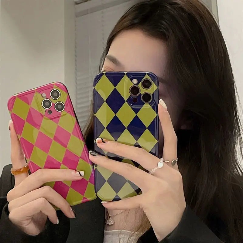 Argyle Phone Case - iPhone 12 Pro Max / 12 Pro / 12 / 11 Pro Max / 11 Pro / 11 / XS Max / XS / XR / X / 8 Plus / 7 Plus-20