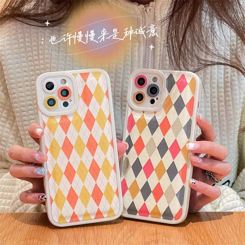 Argyle Phone Case - iPhone 13 Pro Max / 13 Pro / 13 / 12 Pro Max / 12 Pro / 12 / 11 Pro Max / 11 Pro / 11 / XS Max / XR / XS / X / 8 Plus / 7 Plus-24