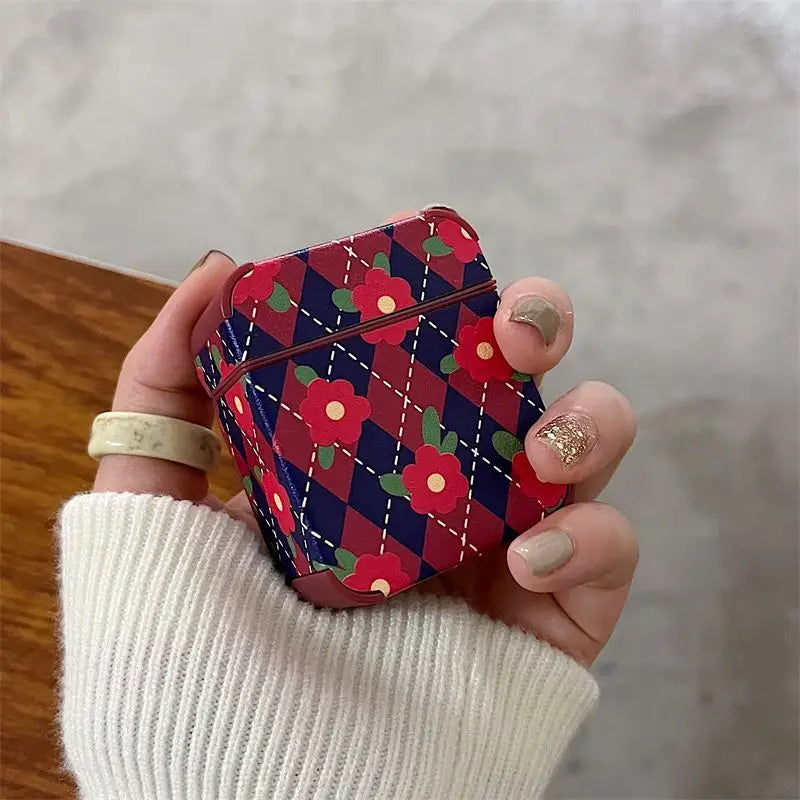 Argyle Print AirPods Earphone Case Skin B283 - Mobile Cases