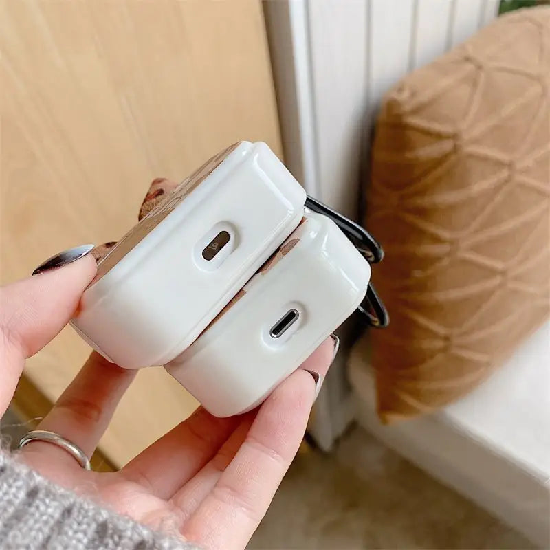 Bear Leopard Print Bow AirPods Earphone Case Skin-3