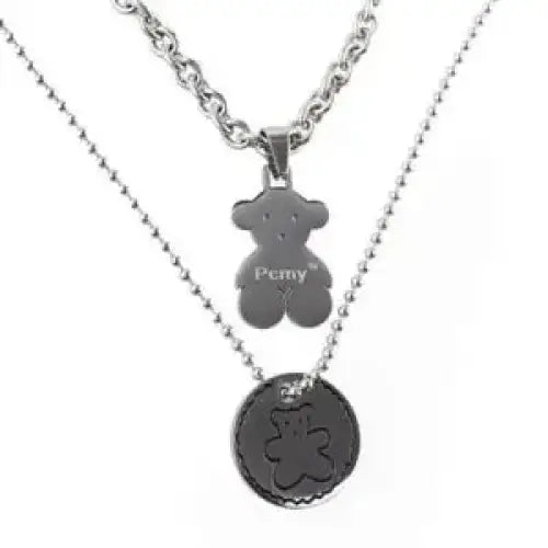 Bear Pendant Alloy Necklace (various designs) W256 - Silver