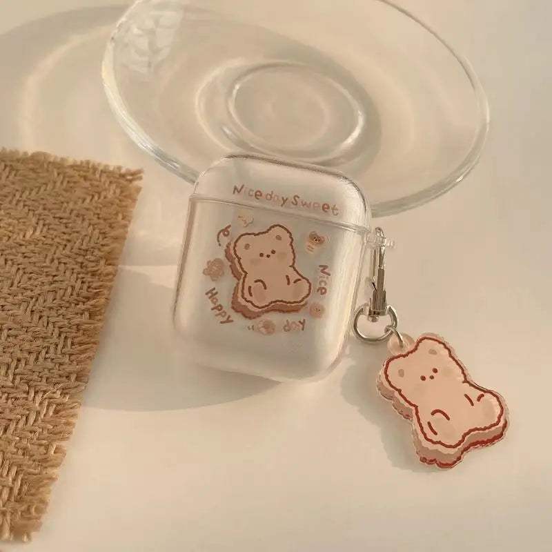 Bear Transparent AirPods / Pro Earphone Case Skin W193 -