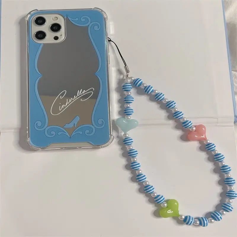 Blue Mirror With Beaded Chain iPhone Case BP316 - iphone