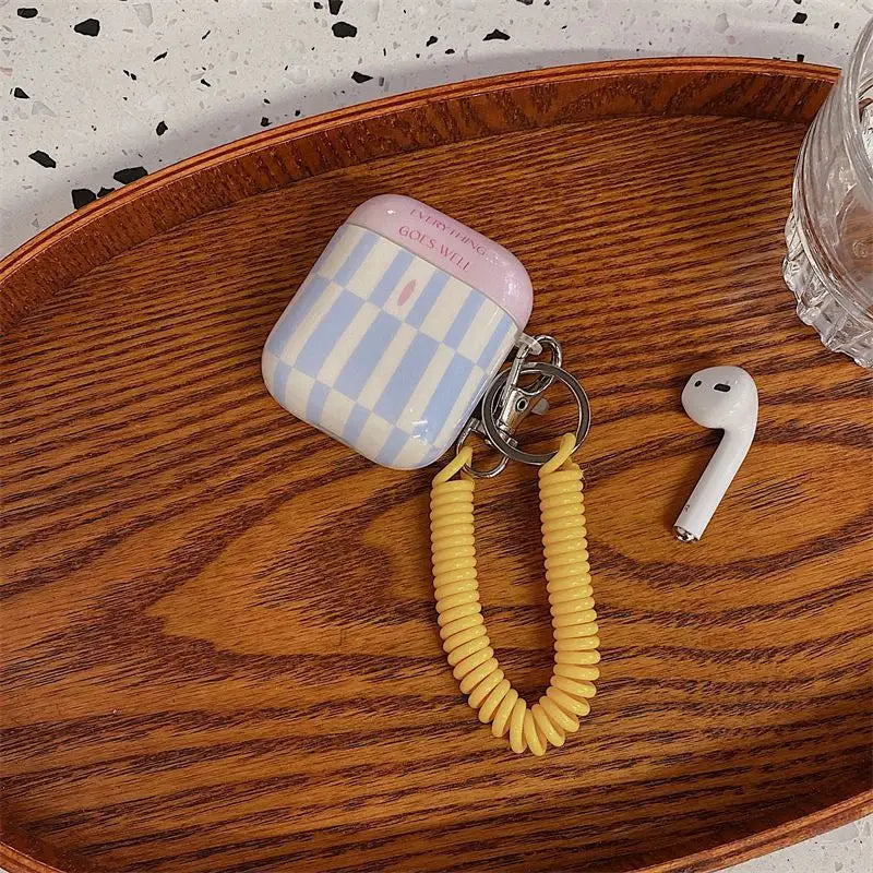 Blue & Pink Plaid Airpods Earphone Case Skin Fz165 - Mobile