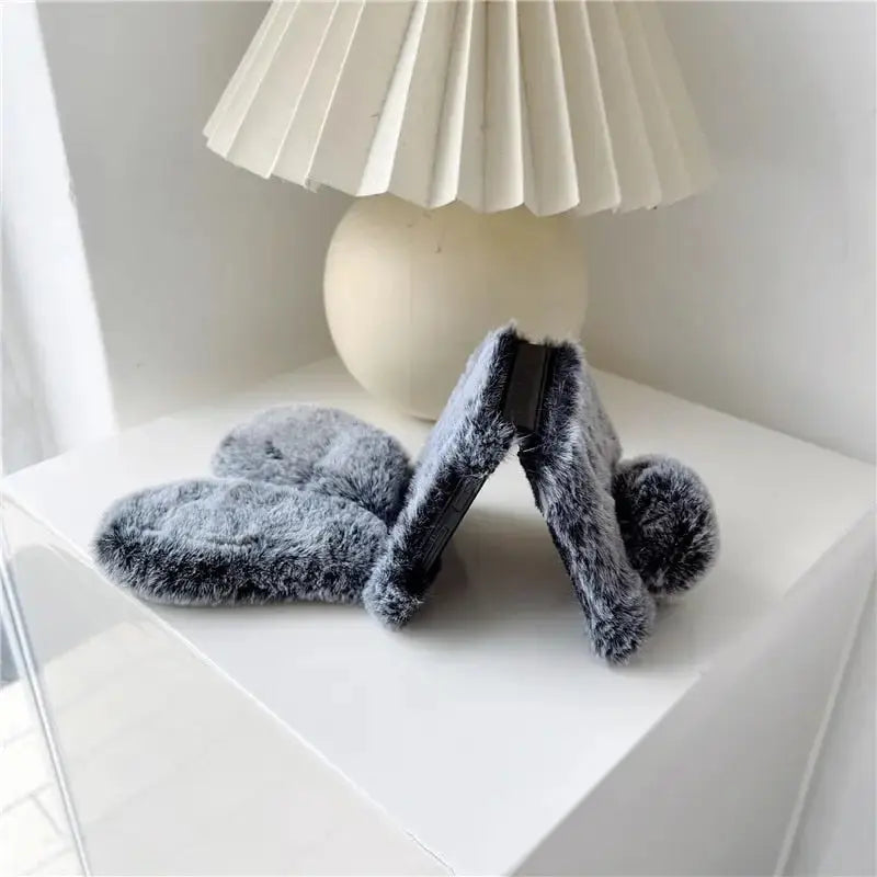 Bunny Ears Plush Fur Case For Samsung Galaxy Z Flip 3/ Z
