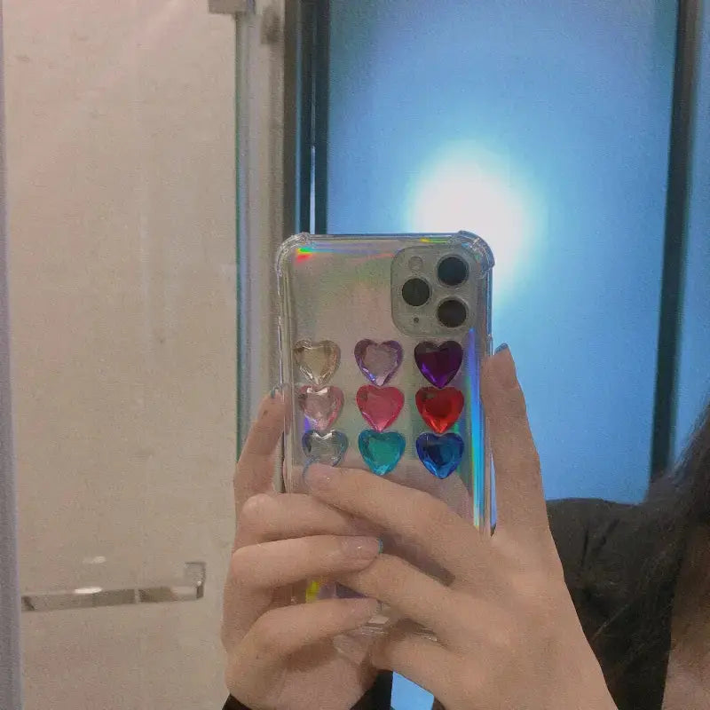 Candy Color Rhinestone Hearts iPhone Case BP133 - iphone