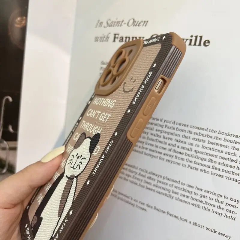 Cat Lettering Phone Case - iPhone 13 Pro Max / 13 Pro / 13 / 13 mini / 12 Pro Max / 12 Pro / 12 / 12 mini / 11 Pro Max / 11 Pro / 11 / SE / XS Max / XS / XR / X / SE 2 / 8 / 8 Plus / 7 / 7 Plus-16